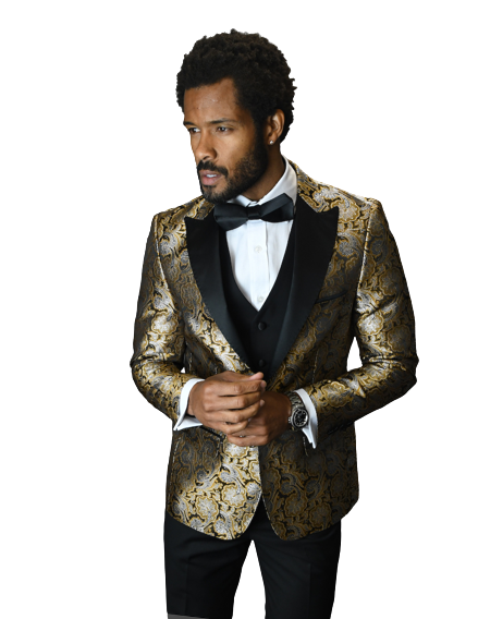 The Statement Bellagio Metallic Jacquard Three-Piece Tuxedo