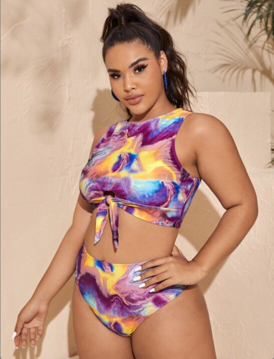 The Tie-Up Tye-Dye Two-Piece Tankini