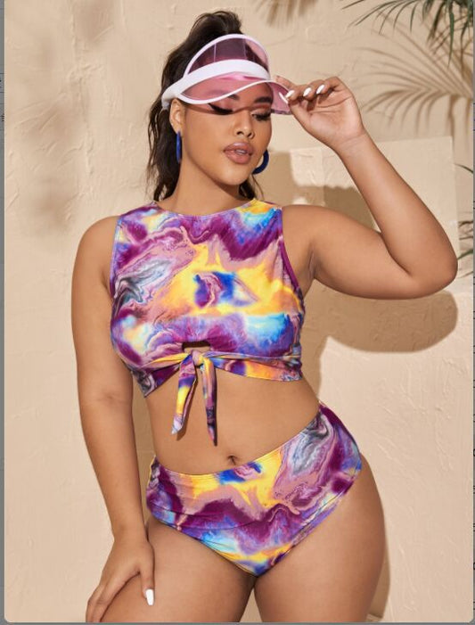 The Tie-Up Tye-Dye Two-Piece Tankini