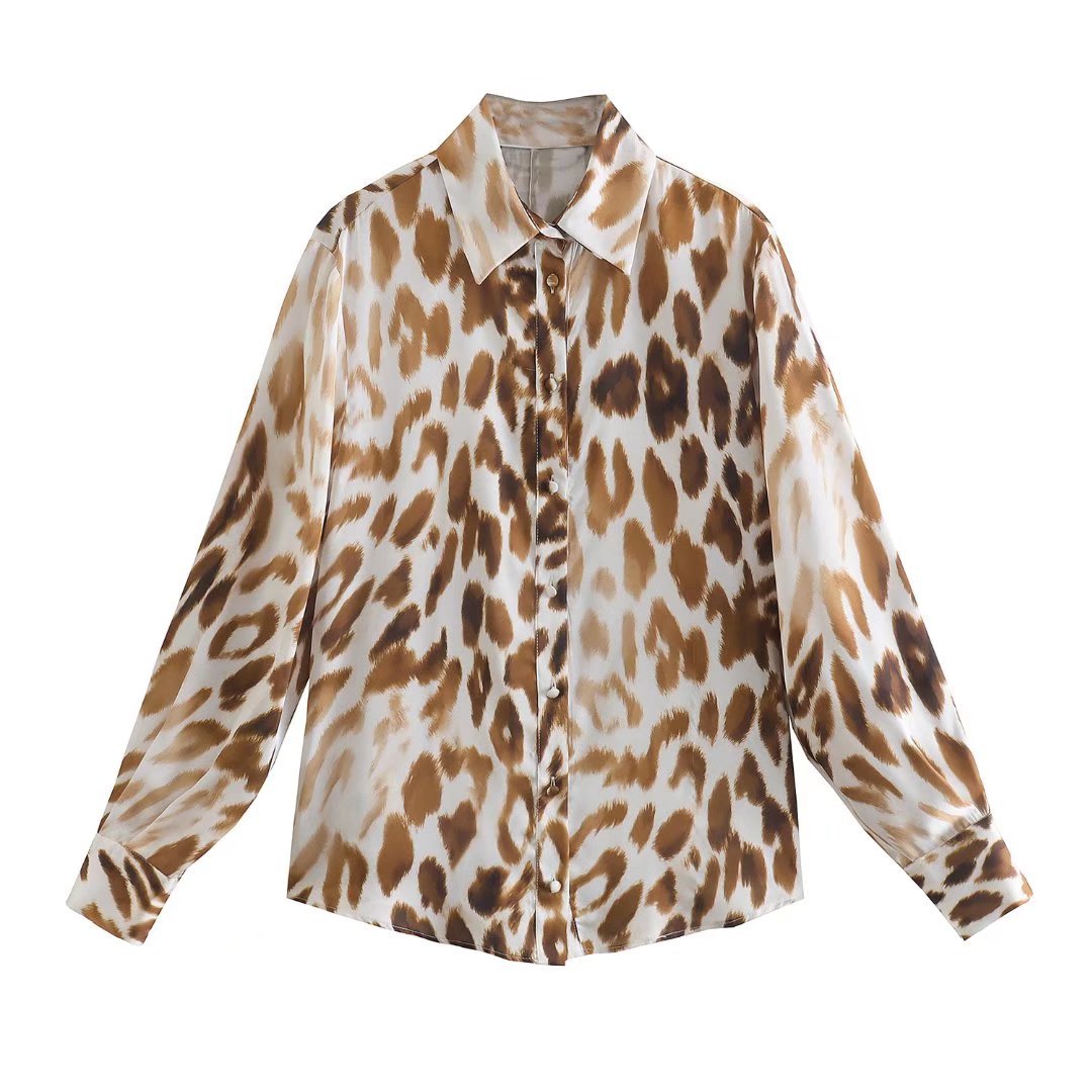 The Retro Smear Leopard Print Blouse
