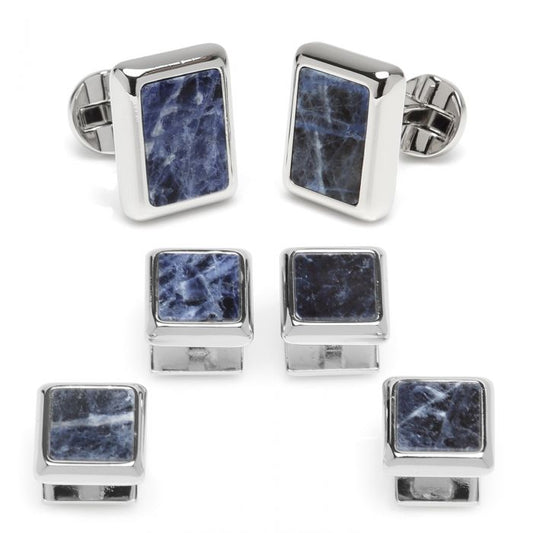 Silver and Sodalite JFK Presidential Stud Set