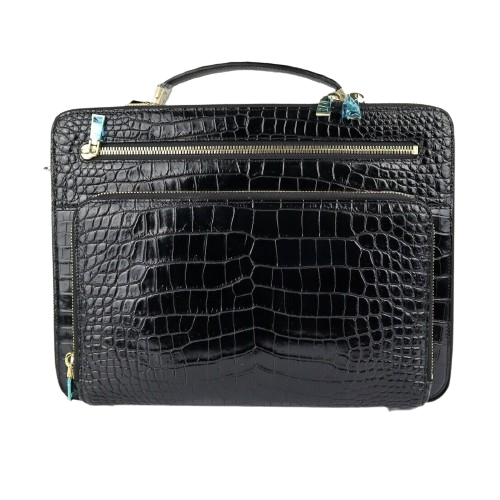 The SLK-1 Alligator Black Business Satchel