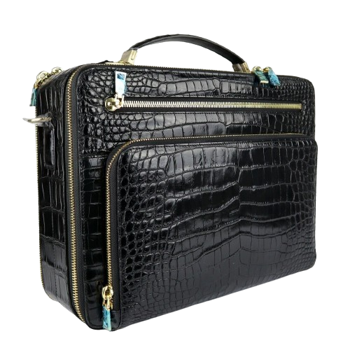 The SLK-1 Alligator Black Business Satchel